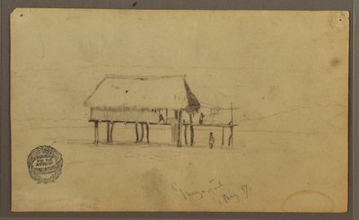 A Hut on Posts, Guayaquil, Ecuador, May 1857 by Frederic Edwin Church
