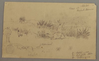 Camels Drinking on a Hill, February 22, Possibly 1868 by Frederic Edwin Church
