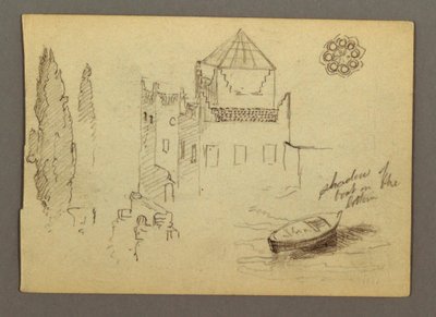 Castle by Water, Boat, Trees, Possibly 1868 by Frederic Edwin Church