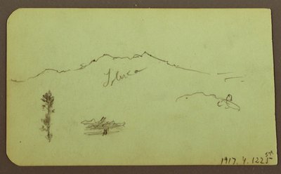 Church; Verso: Mountain Landscape, "Taluca" by Frederic Edwin Church