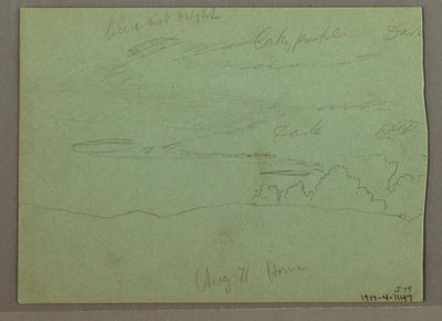 Cloudy sky over ridge, August 1871 by Frederic Edwin Church