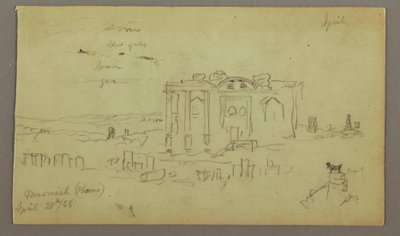 Facade of the Parrelorium, April 28, 1868 by Frederic Edwin Church