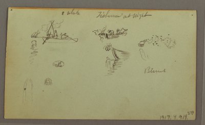 Figure Studies, Pack Donkey, Sailboat, Possibly 1868 by Frederic Edwin Church