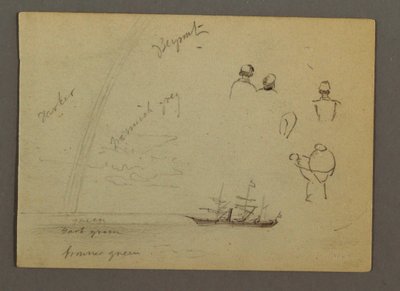 Figure Studies, Sailship, Rainbow, Possibly 1868 by Frederic Edwin Church
