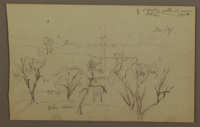 Hills, Trees, Low Sun, 1867 by Frederic Edwin Church