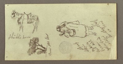 Horse, Figure From Back, Trees, possibly 1868 by Frederic Edwin Church
