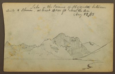 Lake, Mojanda Desert, Ecuador, August 29, 1853 by Frederic Edwin Church