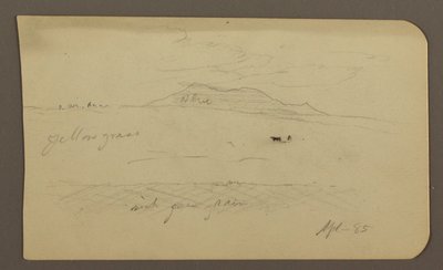 Mountain Landscape; Verso: Church with Dome, April 1885 by Frederic Edwin Church