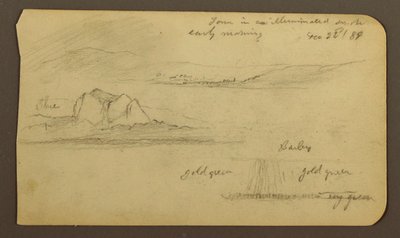 Mountain Landscapes; Verso: Mountain Flank, Tocatecas, December 22, 1884 by Frederic Edwin Church