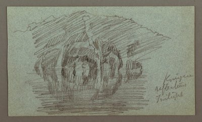 Mountain and its reflection on lake, possibly 1868 by Frederic Edwin Church