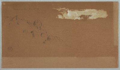 Mountains Near Mocho, Ecuador, Probably Showing Mt. Chimborazo Framed By Clouds, June 16, 1857 by Frederic Edwin Church