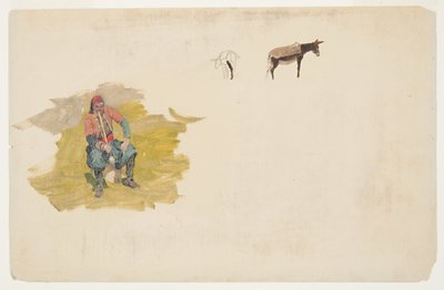 Near East, man; donkey, 1868-69 by Frederic Edwin Church