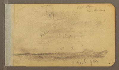 Orizaba; Verso: Cloudy sky, rooftop, 1889 by Frederic Edwin Church