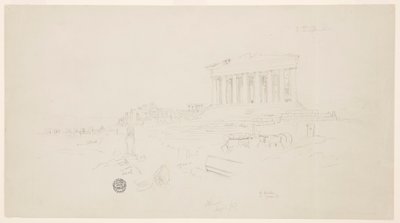 Parthenon and Erectheion, Athens, April 1869 by Frederic Edwin Church