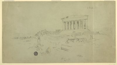 Parthenon and Erectheion, Athens, April 1869 by Frederic Edwin Church