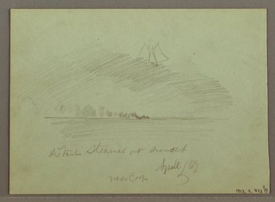 Rocks in front of Coastline, Rocky Cliffs by Coastline, April 1869 by Frederic Edwin Church