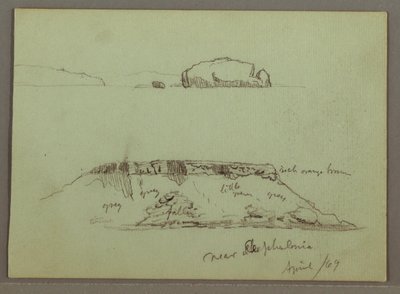 Rocks in front of Coastline, Rocky Cliffs by Coastline, April 1869 by Frederic Edwin Church