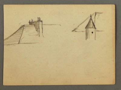 Roof with Chimney, Turret, possibly 1868 by Frederic Edwin Church