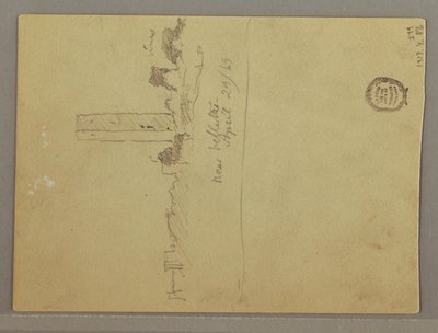 Sketches from Italy: Building with a Tower, Mountain, and Man, April 29, 1869 by Frederic Edwin Church