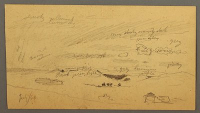 Sky Study over Ridge and Rainbow, July 1866 by Frederic Edwin Church