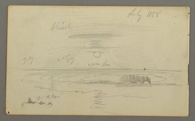 Sky with low sun over water, July 1858 by Frederic Edwin Church