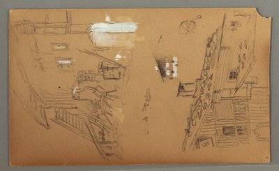 Studies of Chalet, Man with a Pipe, Ducks, 1868 by Frederic Edwin Church