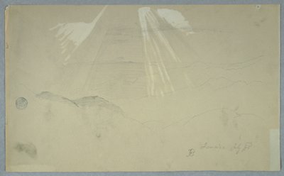 Sun Rays Shining from Above, Jamaica, July 1865 by Frederic Edwin Church