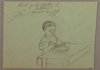 Sunset, Child Eating, December 22, 1870 by Frederic Edwin Church