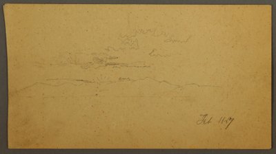 Sunset Behind Hills, February 1867 by Frederic Edwin Church