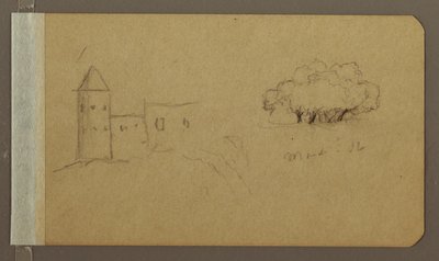 Tower, Trees, March 1862 by Frederic Edwin Church