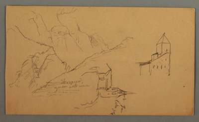 Two Churches, Valley, Waterfall, 1868 by Frederic Edwin Church