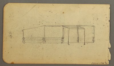 Verso: diagram of cabin, possibly 1878 by Frederic Edwin Church