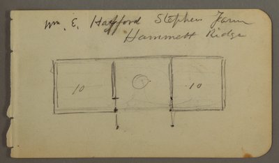Verso: diagram of cabin, possibly 1878 by Frederic Edwin Church