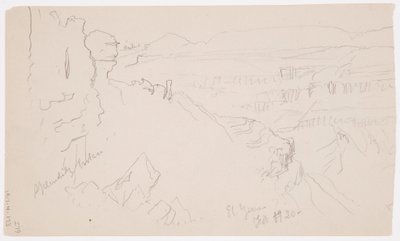 View across the Hills and Plain toward the Mountains, Valley of El Yemen, February 1868 by Frederic Edwin Church