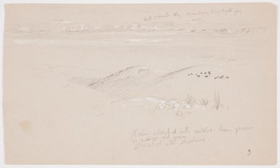 View across the Hills and Plain toward the Mountains, Valley of El Yemen, February 1868 by Frederic Edwin Church