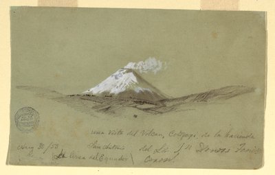 View of Cotapaxi from the Hacienda San Antonio, Ecuador, August 30, 1853 by Frederic Edwin Church