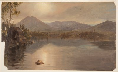 Mounts Katahdin and Turner from Lake Katahdin, Maine by Frederic Edwin Church