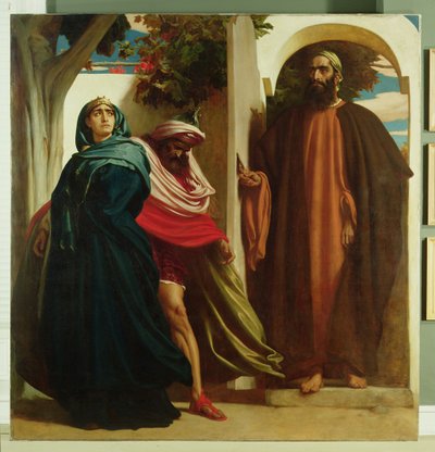 Jezebel and Ahab Met by Elijah, c.1862-3 by Frederic Leighton
