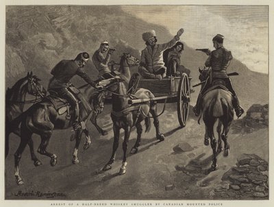 Arrest of a Half-Breed Whiskey Smuggler by Canadian Mounted Police by Frederic Remington