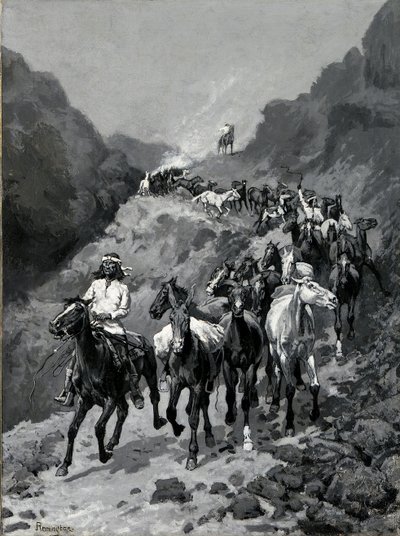 Geronimo and his Band Returning from a Raid into Mexico by Frederic Remington