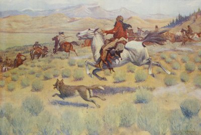 Hunting on the Prairie by Frederic Remington