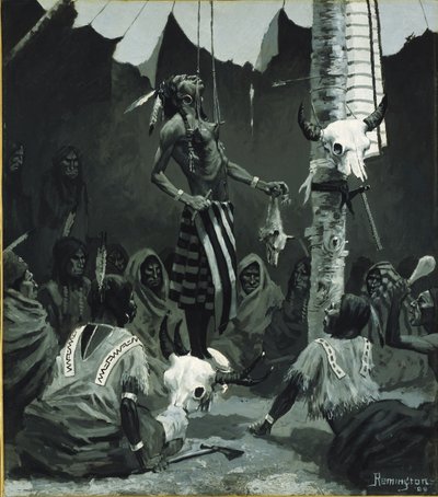 Mandan Initiation Ceremony by Frederic Remington