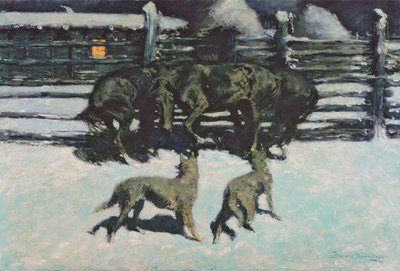 The Call for Help (At Bay) c.1908 by Frederic Remington