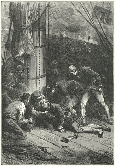 Death of Admiral Lord Nelson at the Battle of Trafalgar by Frederic Theodore (after) Lix