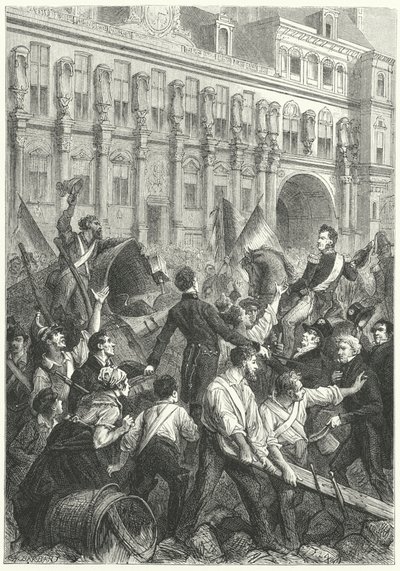 Louis Philippe, Duke of Orleans, on his way to the Hotel de Ville, Paris by Frederic Theodore (after) Lix