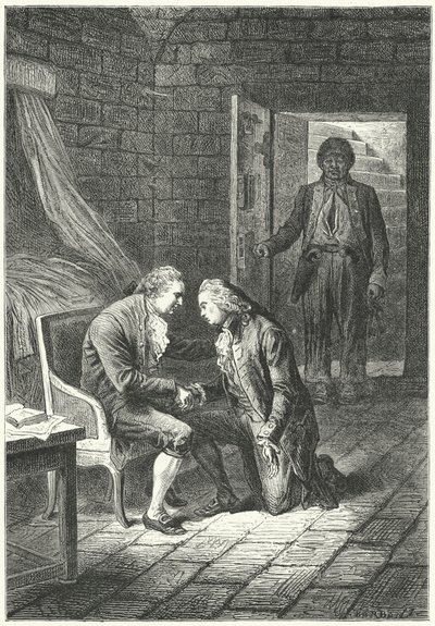 Louis XVI of France receiving the news of his conviction for treason from his lawyer, Malesherbes by Frederic Theodore (after) Lix