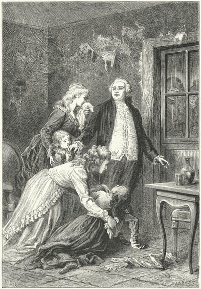 Louis XVI saying goodbye to his family before his execution by Frederic Theodore (after) Lix