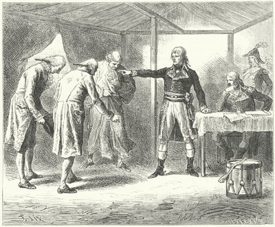 Napoleon dismissing the Venetian delegation after the massacres of the French at Venice and Verona by Frederic Theodore (after) Lix