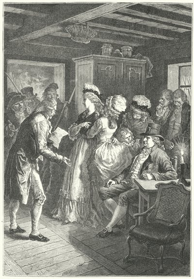 The arrest of Louis XVI and his family in Varennes by Frederic Theodore (after) Lix