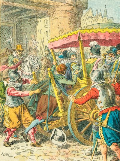 Assassination of King Henry IV of France by Frederic Theodore Lix